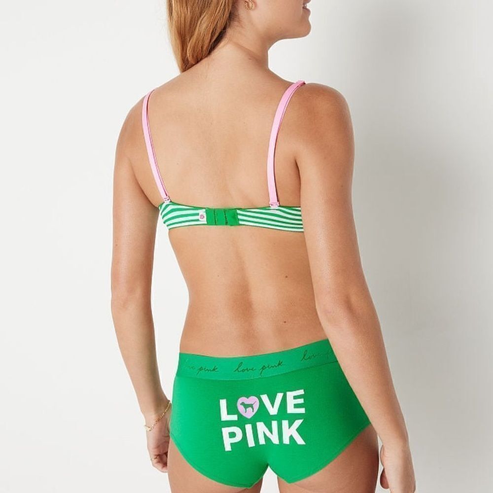 Victoria’s Secret Pink Wear Everywhere T-shirt lightly Lined bra  happy Camper - Picture 6 of 6